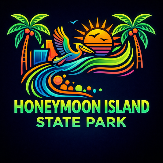 Retro Hyper-Color Honeymoon Island State Park T-Shirt