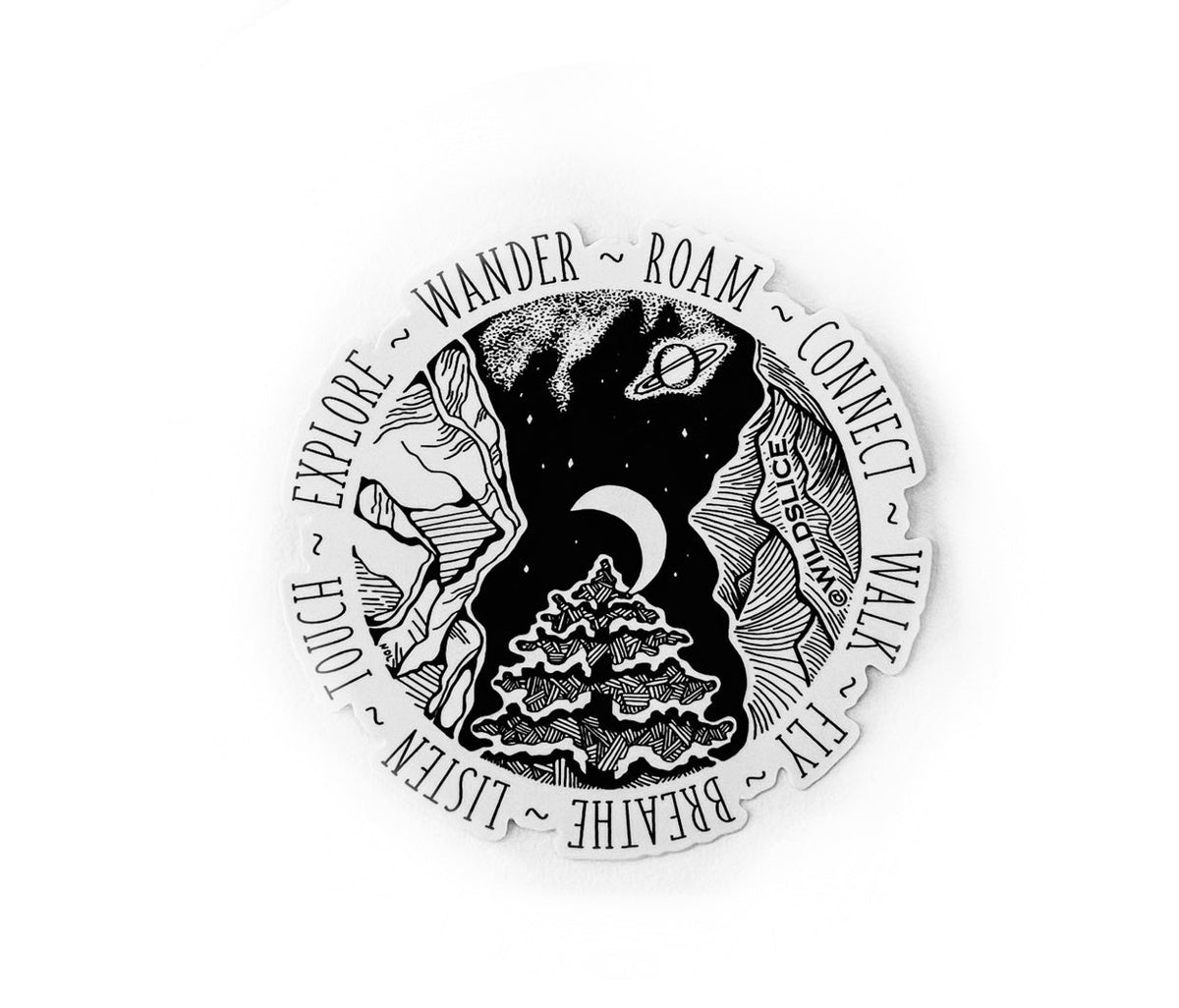 Wander Roam Explore - 4 Inch Sticker