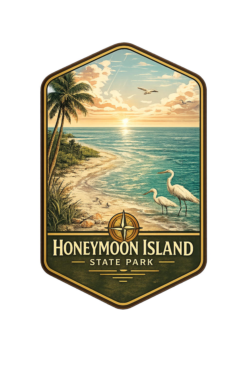 Honeymoon Island State Park - Park Icon Magnet - 4" x 4"