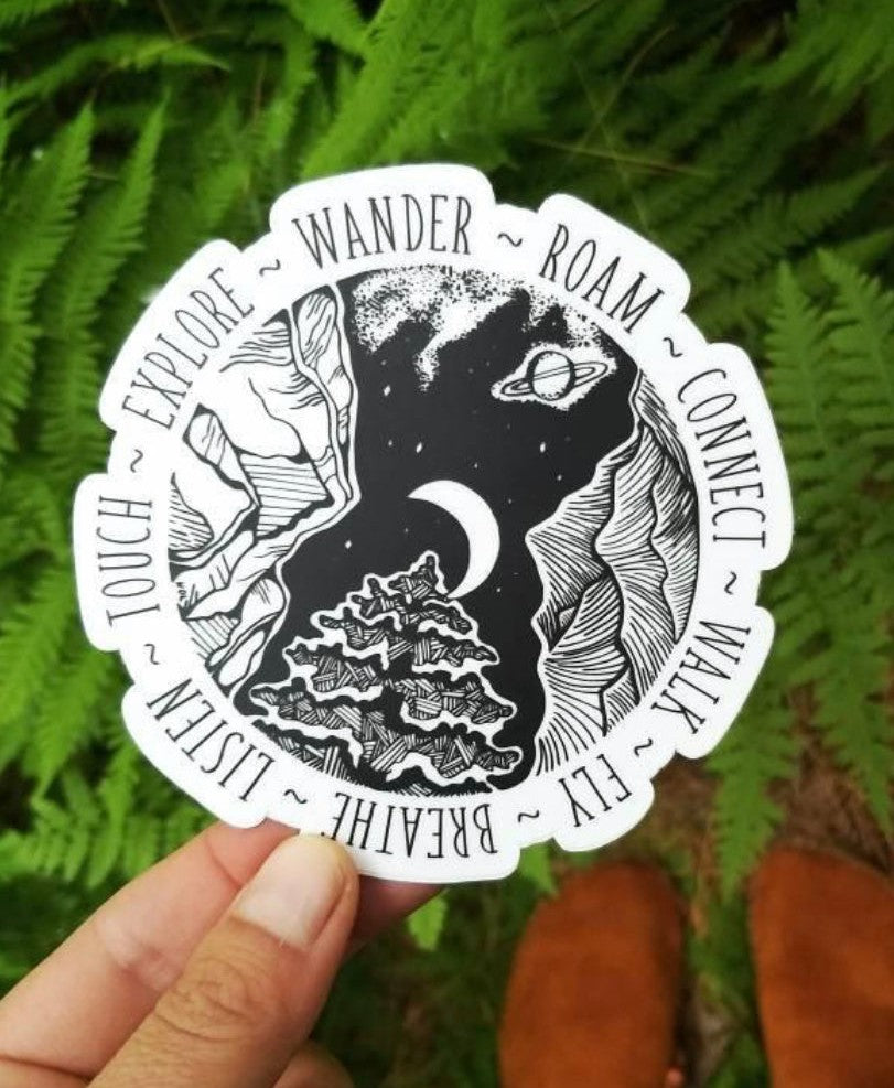 Wander Roam Explore - 4 Inch Sticker
